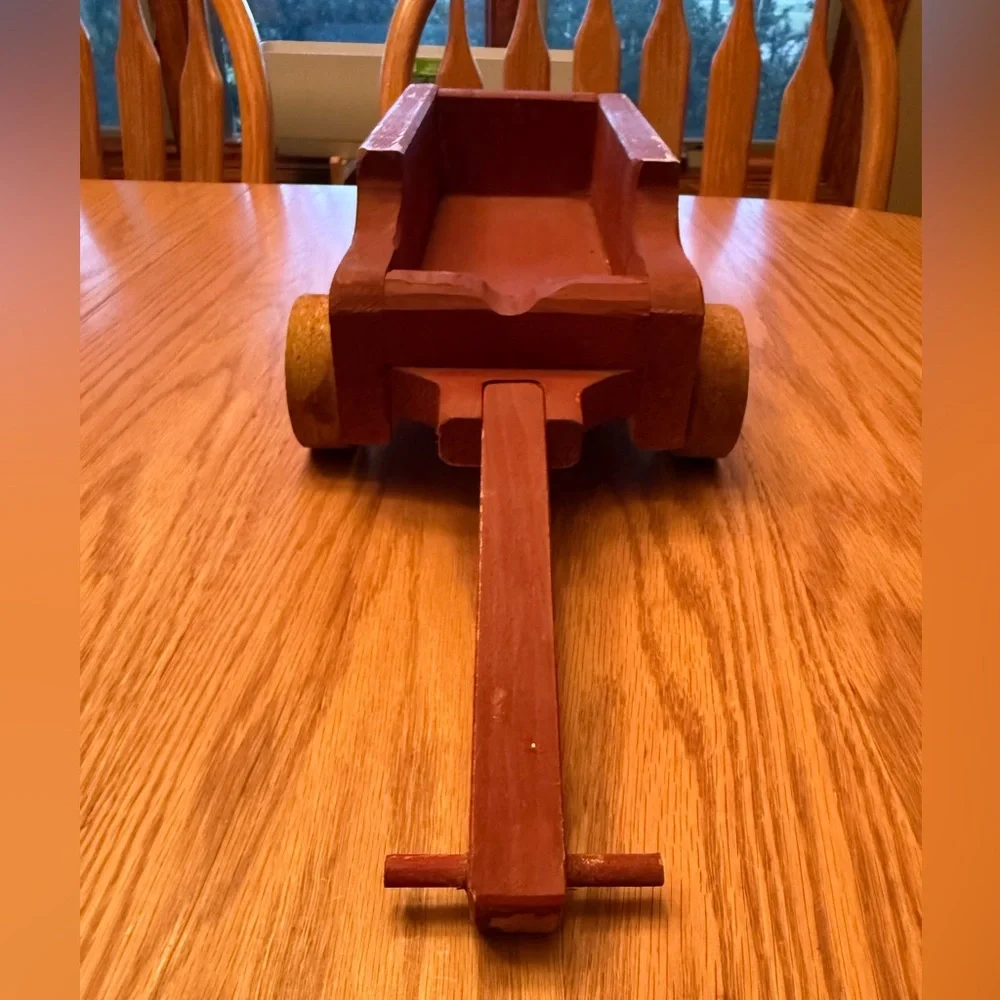 Classic Red Wooden Toy Wagon